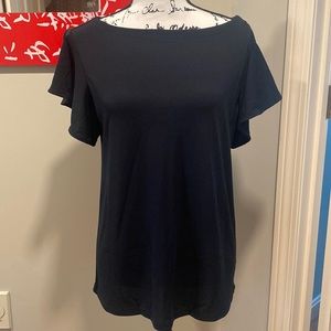 Limited Black Short Ruffle Sieves Blouse